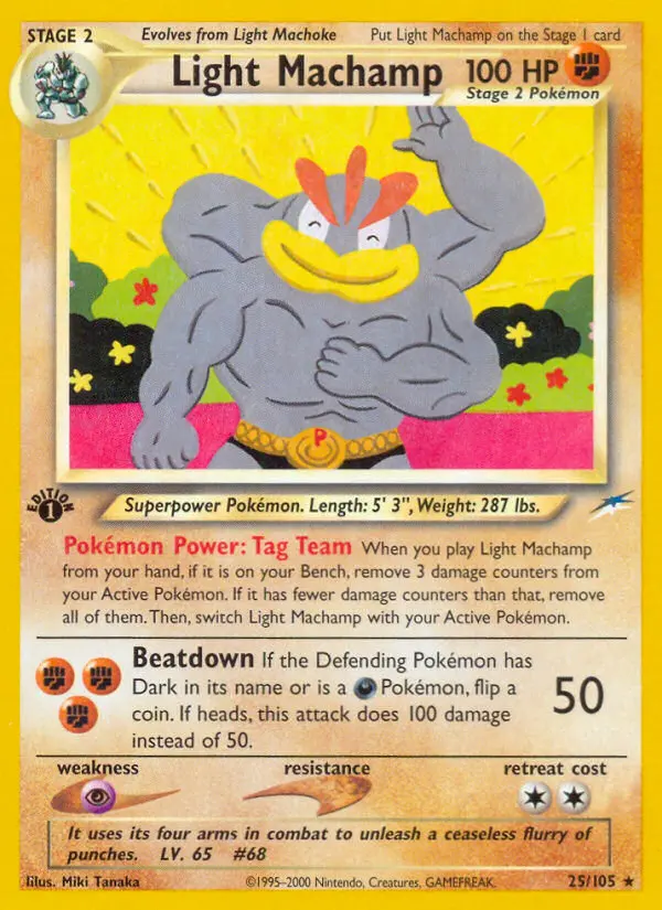 Light Machamp 25 — Neo Destiny 25, 1st Edition finish