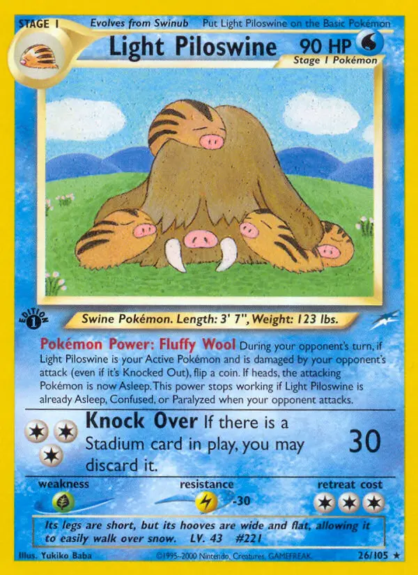 Light Piloswine 26 card from Neo Destiny