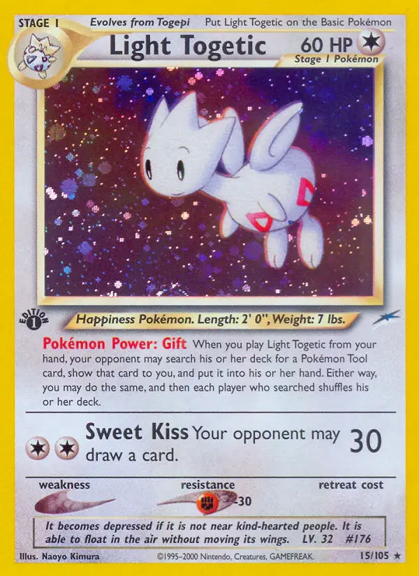 Light Togetic 15 — Neo Destiny 15, 1st Edition Holofoil finish