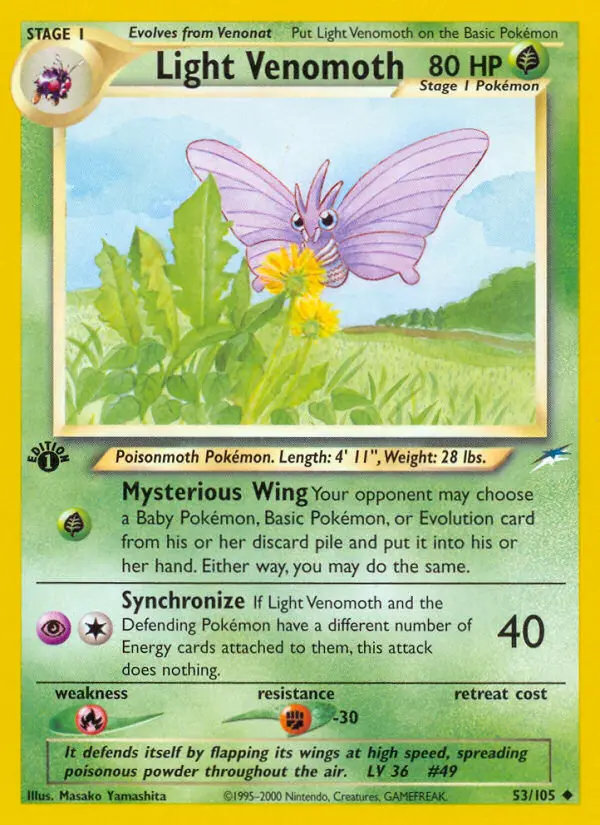 Light Venomoth 53 — Neo Destiny 53, 1st Edition finish