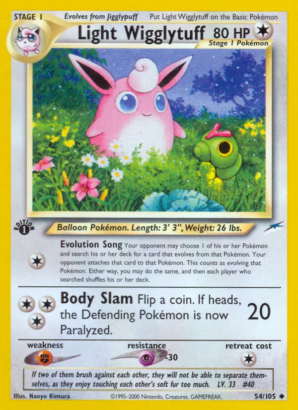 Light Wigglytuff 54 — Neo Destiny 54, 1st Edition finish