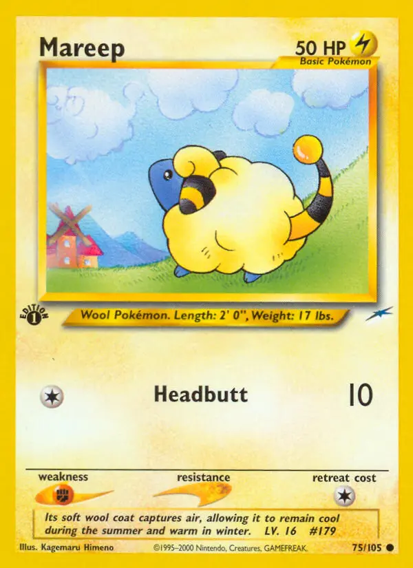 Mareep 75 card from Neo Destiny