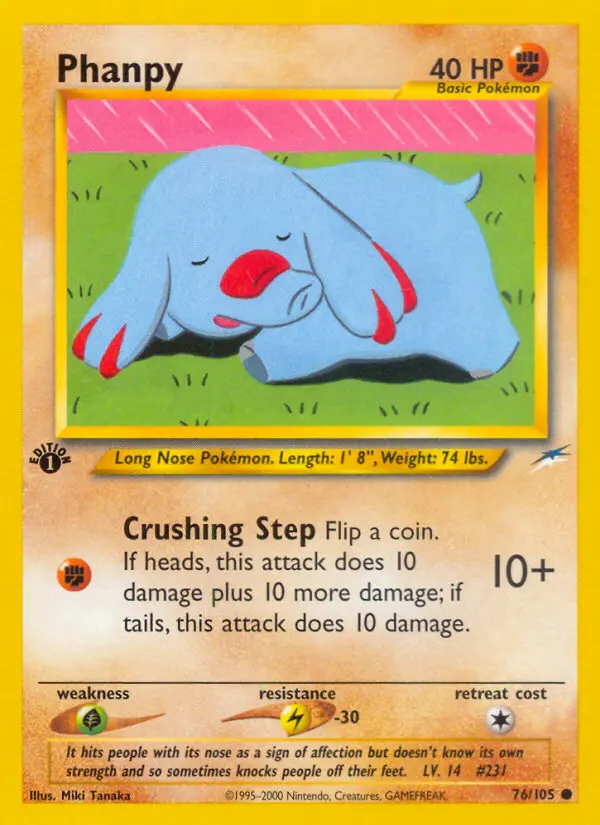 Phanpy 76 card from Neo Destiny