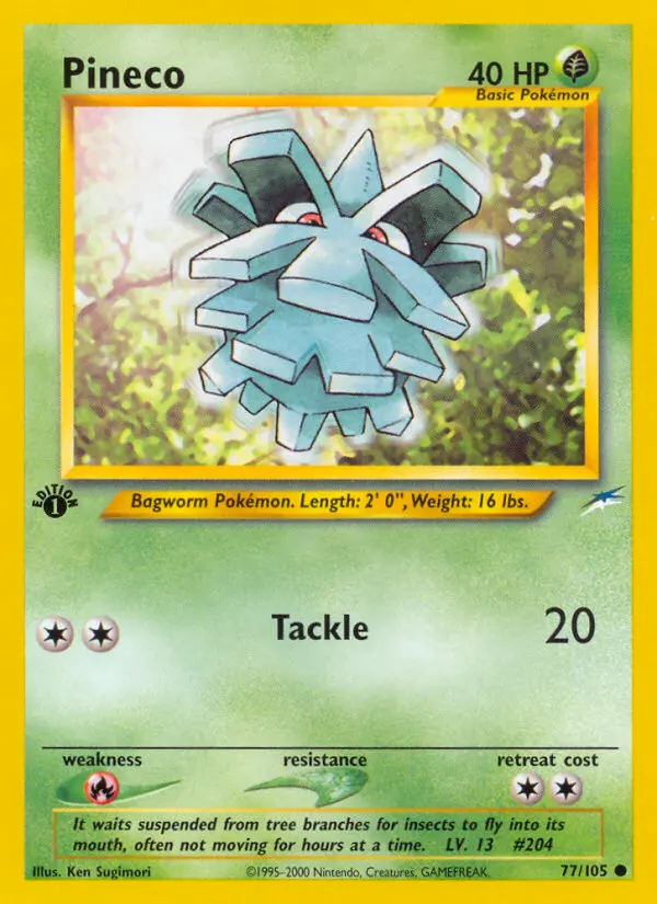 Pineco 77 card from Neo Destiny