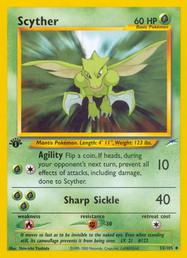 Scyther 55 card from Neo Destiny