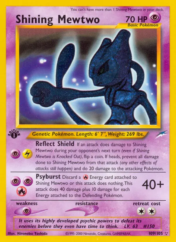 Shining Mewtwo 109 — the most expensive Mewtwo card