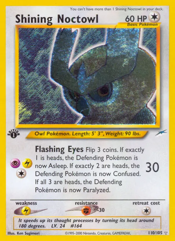 Shining Noctowl 110 — Neo Destiny 110, 1st Edition Holofoil finish