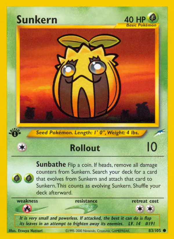 Sunkern 83 card from Neo Destiny