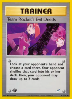 Team Rocket's Evil Deeds 103 — shown as an example of the Reverse Holofoil finish