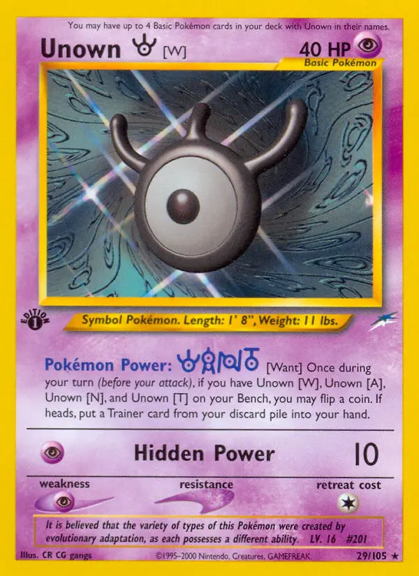 Unown [W] 29 card from Neo Destiny