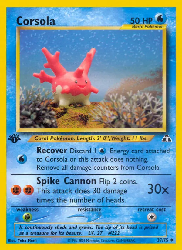 Corsola 37 card from Neo Discovery