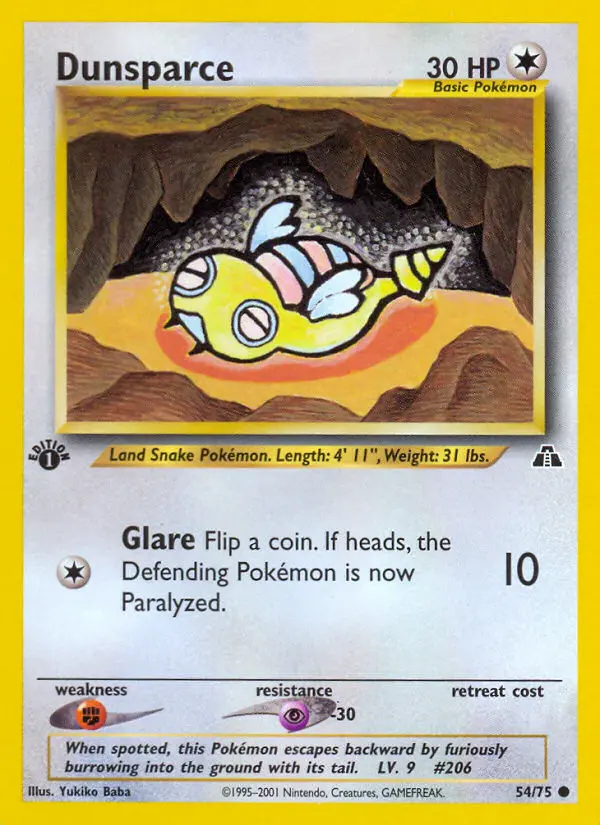 Dunsparce 54 card from Neo Discovery