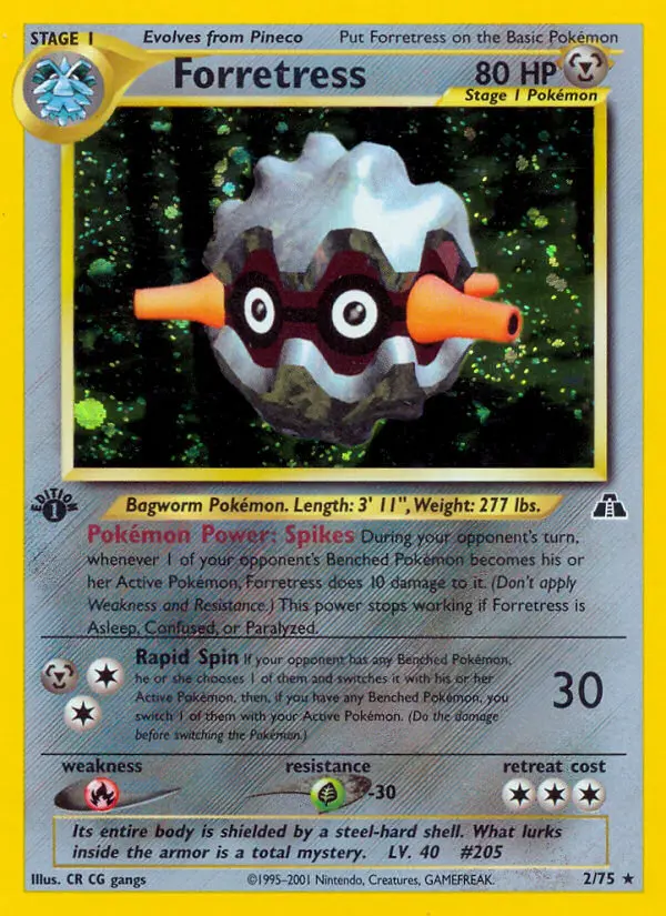 Forretress 2 — Neo Discovery 2, 1st Edition Holofoil finish