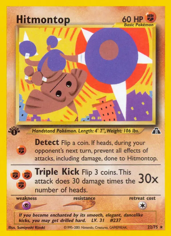 Hitmontop 22 — Neo Discovery 22, 1st Edition finish