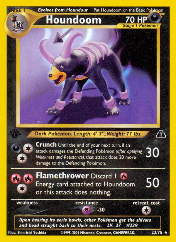 Houndoom 23 — Neo Discovery 23, 1st Edition finish