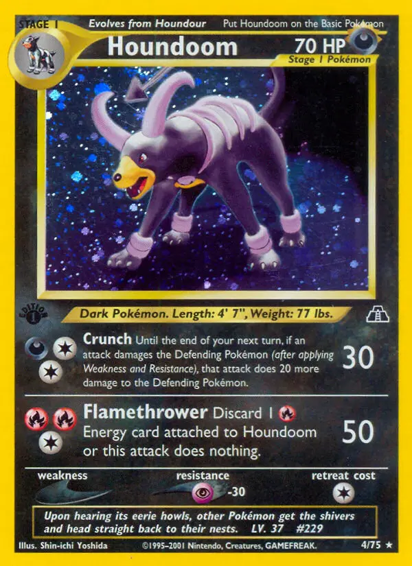 Houndoom 4 — Neo Discovery 4, 1st Edition Holofoil finish