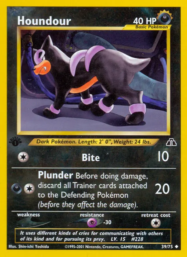 Houndour 39 card from Neo Discovery