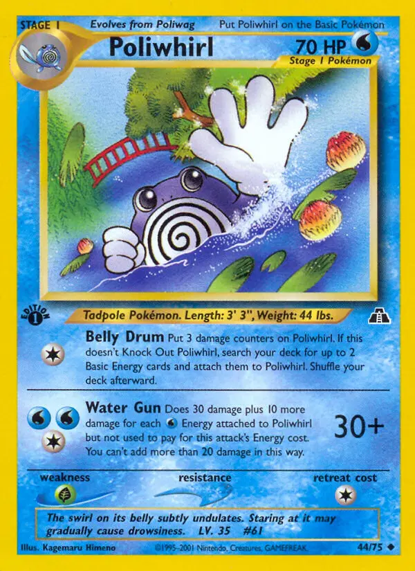 Poliwhirl 44 — Neo Discovery 44, 1st Edition finish