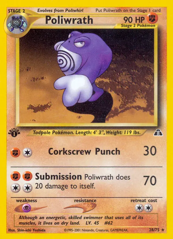 Poliwrath 28 — Neo Discovery 28, 1st Edition finish