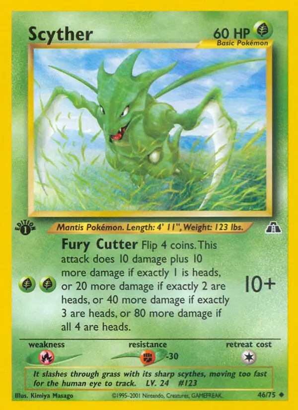 Scyther 46 — Neo Discovery 46, 1st Edition finish
