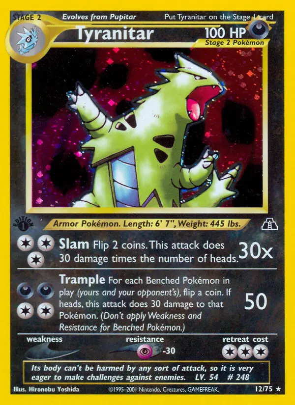 Tyranitar 12 — the most expensive Neo Discovery card