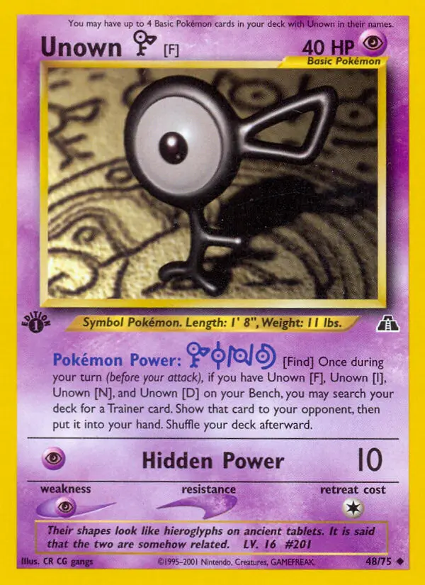 Unown [F] 48 card from Neo Discovery