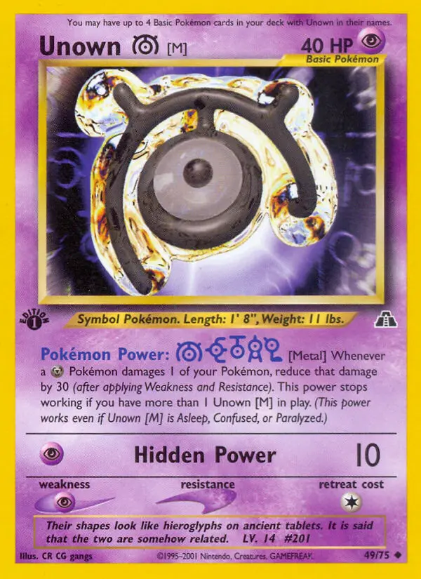 Unown [M] 49 card from Neo Discovery