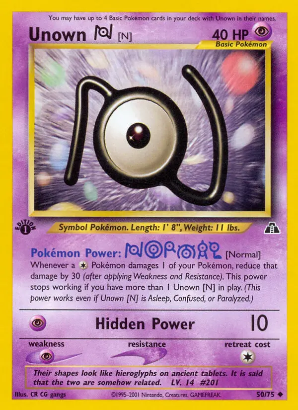 Unown [N] 50 card from Neo Discovery