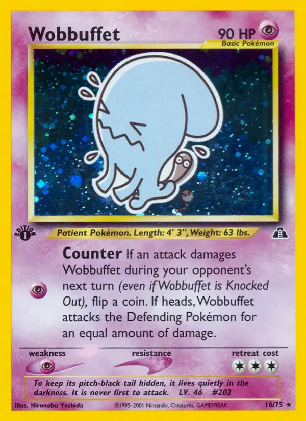 Wobbuffet 16 — Neo Discovery 16, 1st Edition Holofoil finish