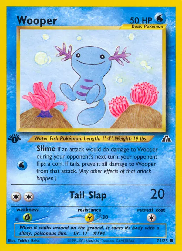 Wooper 71 card from Neo Discovery