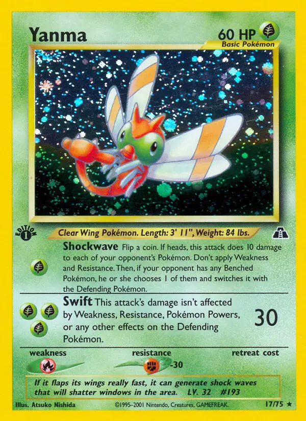 Yanma 17 card from Neo Discovery