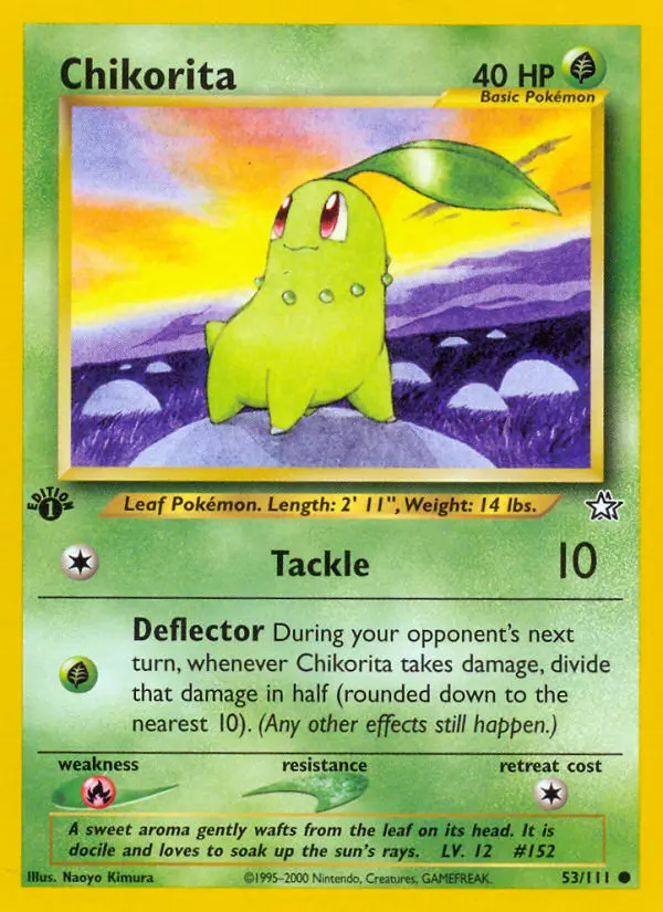 Chikorita 53 card from Neo Genesis
