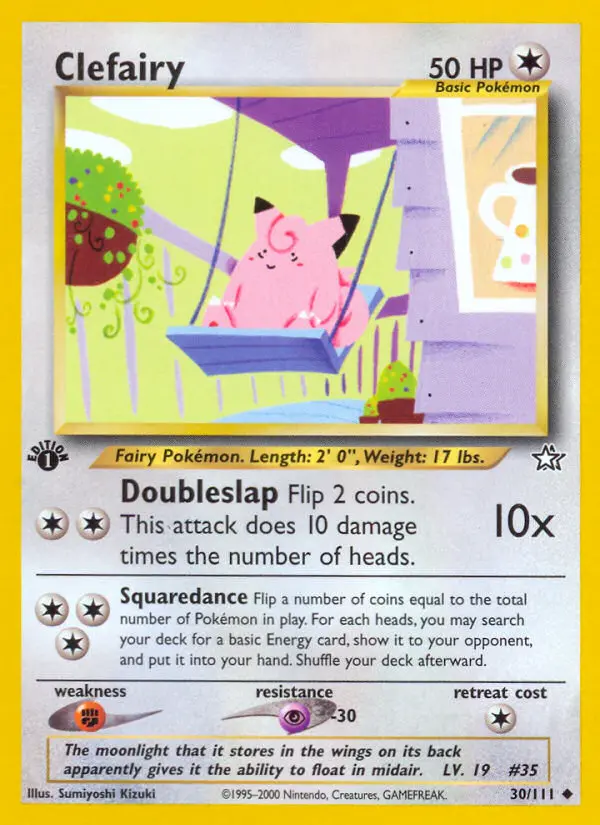 Clefairy 30 — Neo Genesis 30, 1st Edition finish