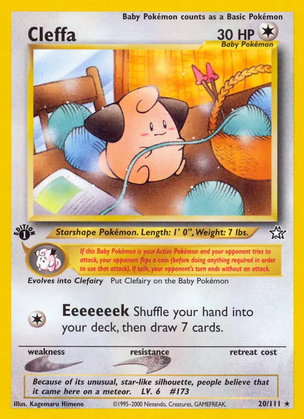 Cleffa 20 — Neo Genesis 20, 1st Edition finish