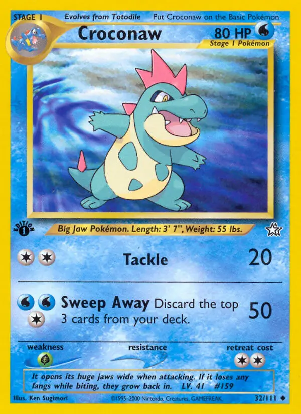 Croconaw 32 card from Neo Genesis