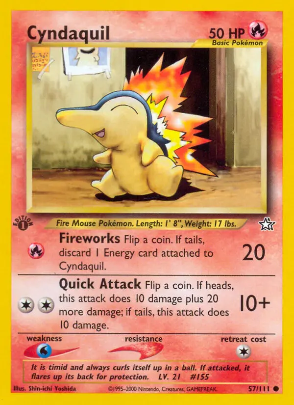 Cyndaquil 57 — Neo Genesis 57, 1st Edition finish