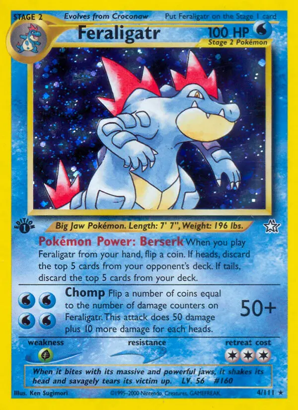 Feraligatr 4 card from Neo Genesis
