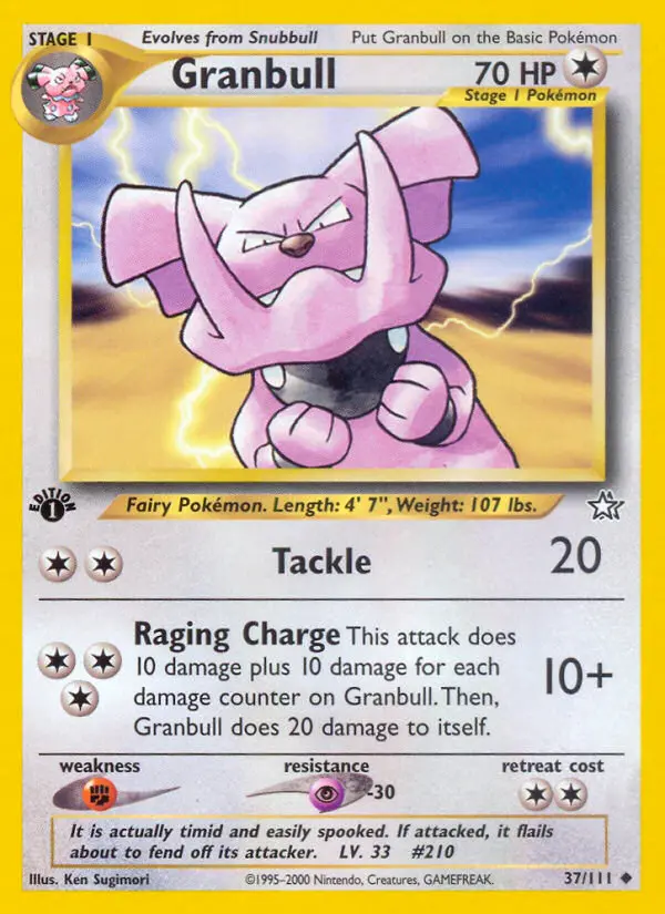 Granbull 37 — Neo Genesis 37, 1st Edition finish