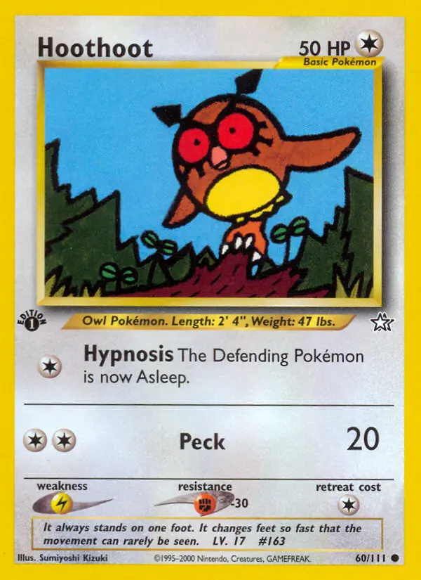 Hoothoot 60 card from Neo Genesis