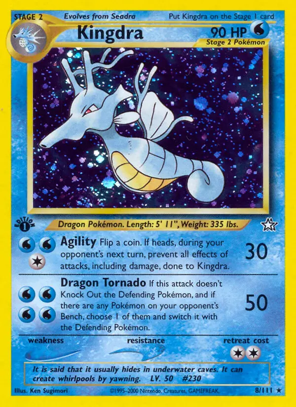 Kingdra 8 — Neo Genesis 8, 1st Edition Holofoil finish