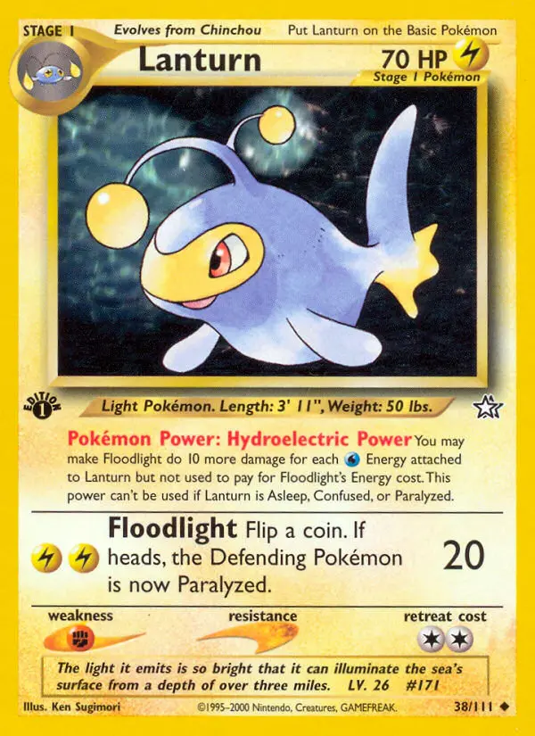Lanturn 38 card from Neo Genesis