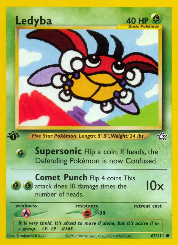 Ledyba 63 card from Neo Genesis