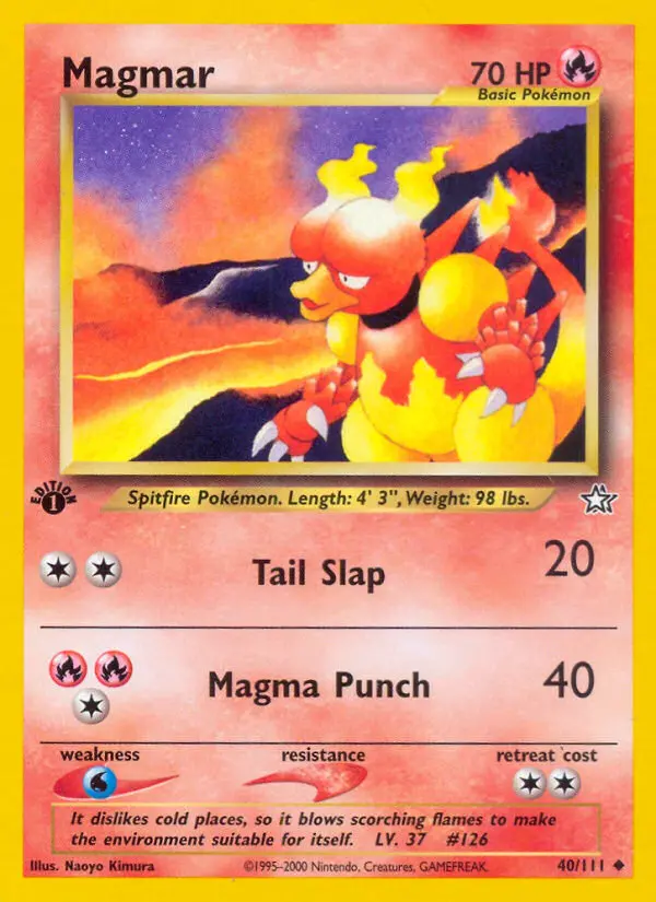 Magmar 40 — Neo Genesis 40, 1st Edition finish