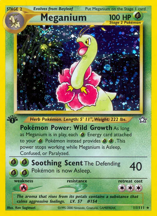Meganium 11 — Neo Genesis 11, 1st Edition Holofoil finish