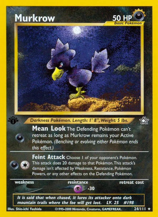Murkrow 24 — Neo Genesis 24, 1st Edition finish
