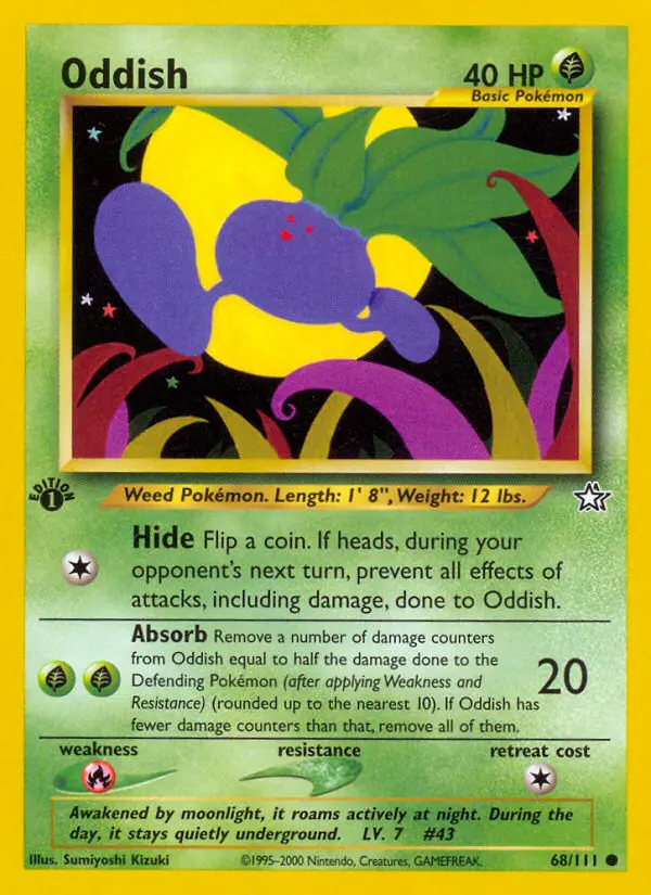 Oddish 68 card from Neo Genesis