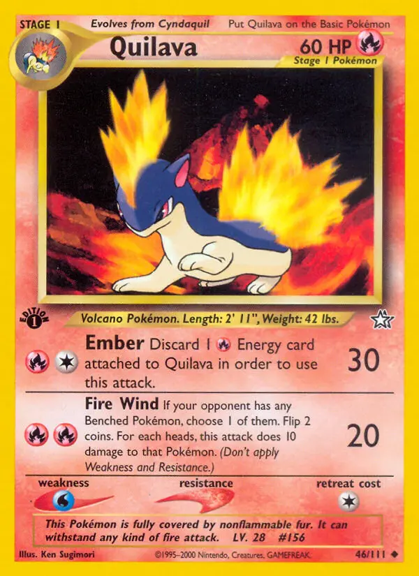 Quilava 46 card from Neo Genesis