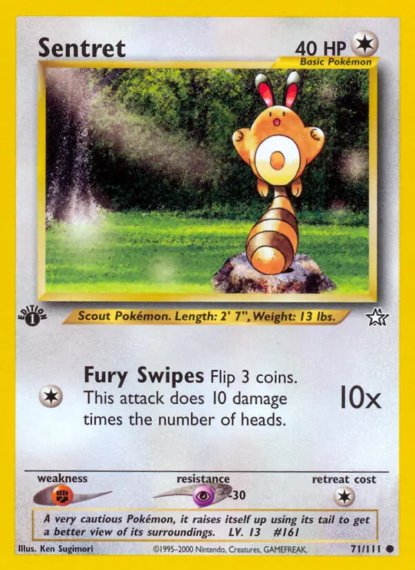 Sentret 71 card from Neo Genesis
