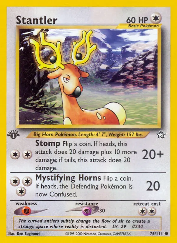 Stantler 76 card from Neo Genesis