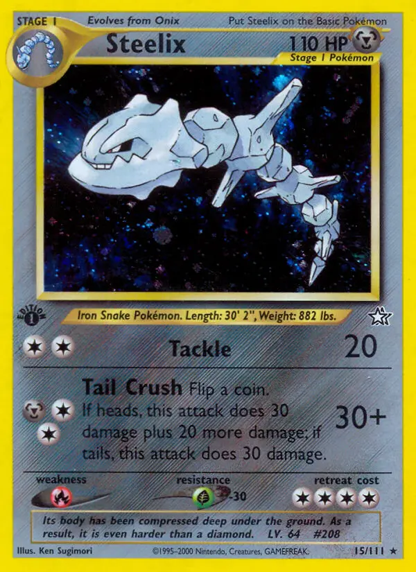 Steelix 15 — Neo Genesis 15, 1st Edition Holofoil finish